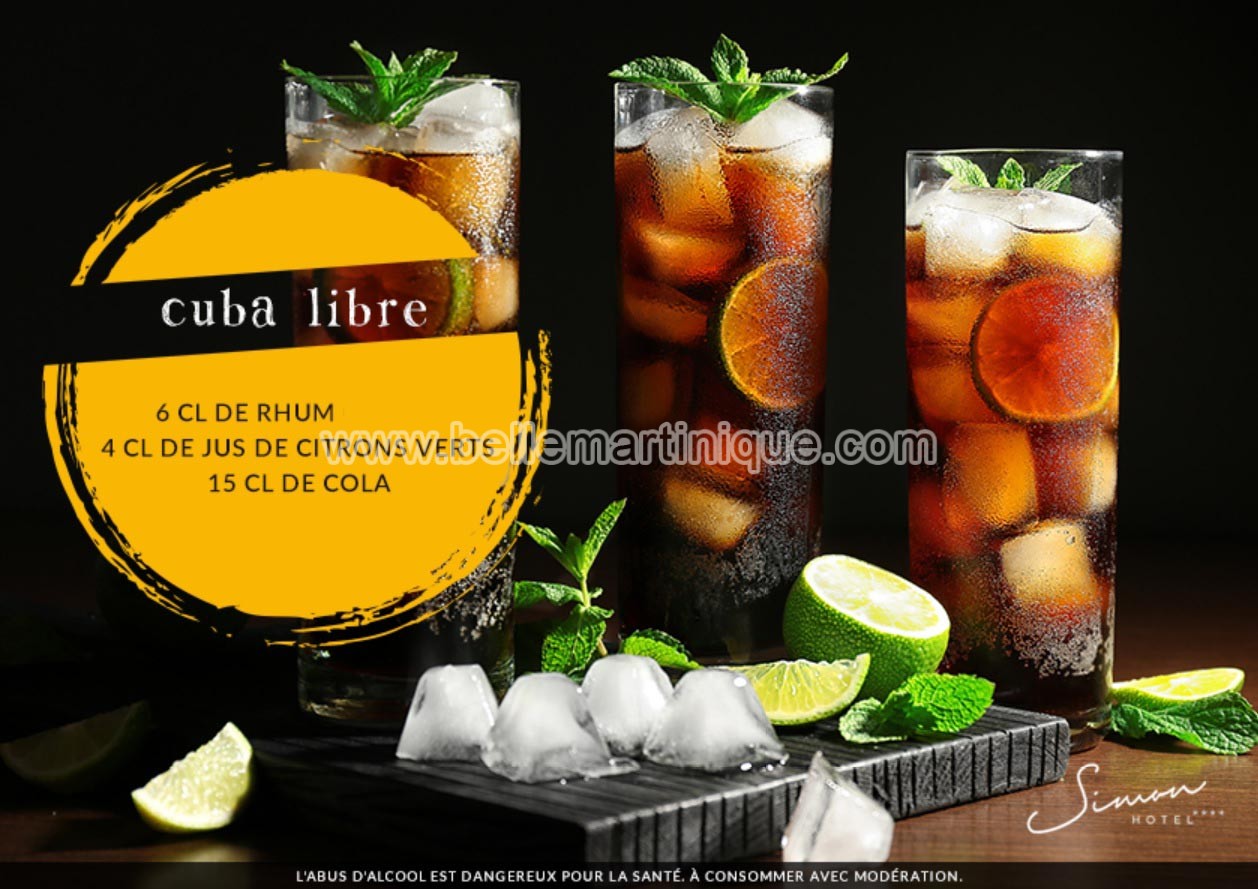 Cuba Libre cocktail Martinique