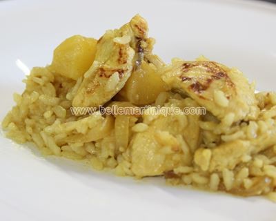 Risotto_poulet_a_l_ananas_curry_Recettes_Antillaises_Martinique