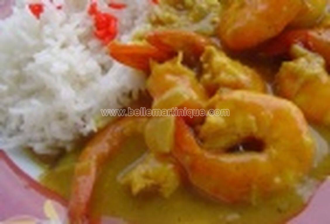 Crevettes Curry Coco Belle Martinique