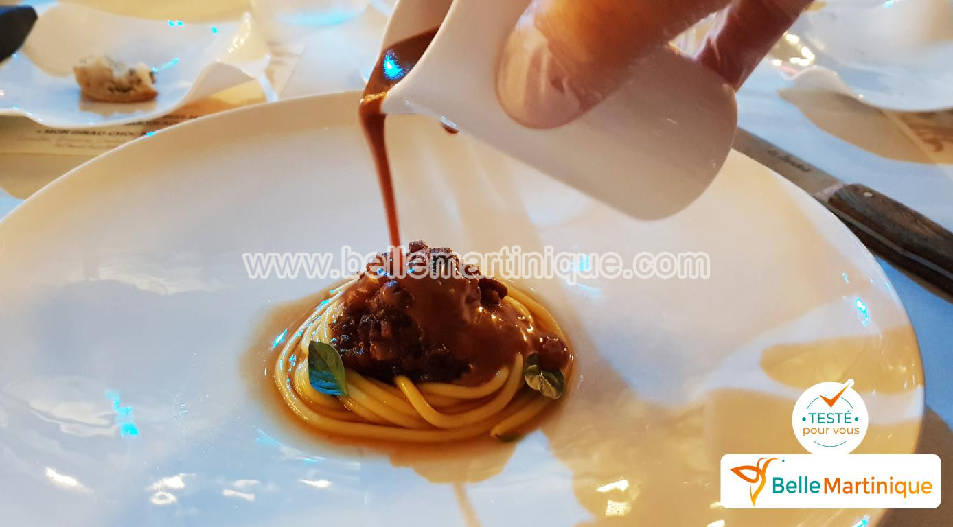 Fricassé de chatrou et spaghetti de giraumon - LE ZANDOLI - restaurant - la suite villa - les trois ilets - martinique - antilles - caraibes