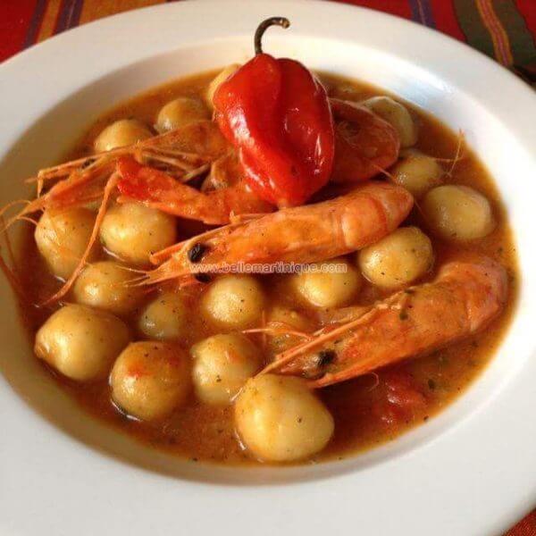 Dombrés de patate douce crevettes au lait de coco • Belle Martinique