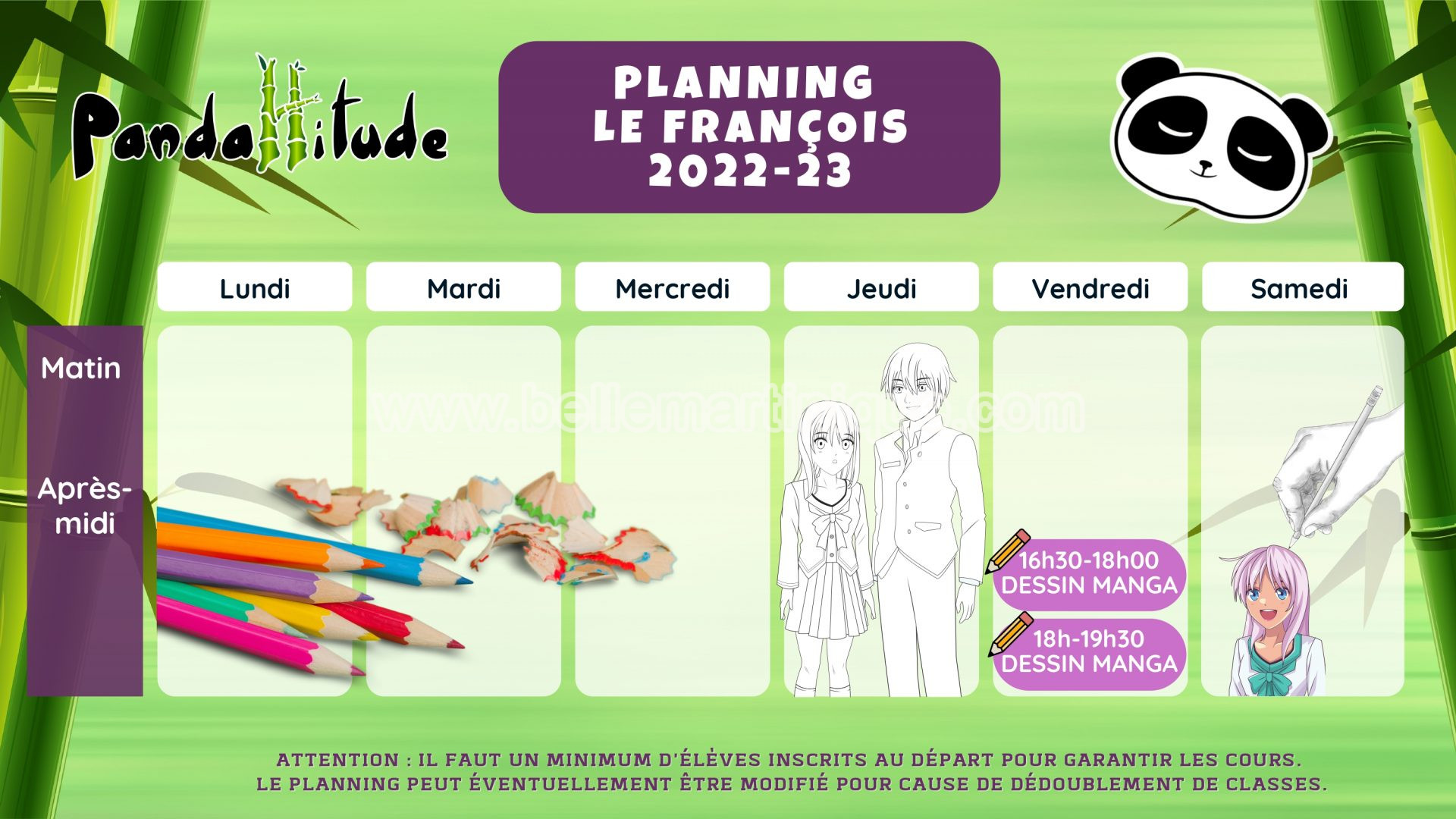 Planning pandattitude Le François